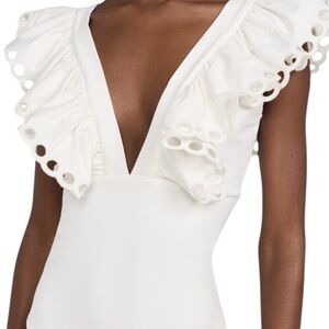 Sea New York White Ruffle One Piece Swimsuit